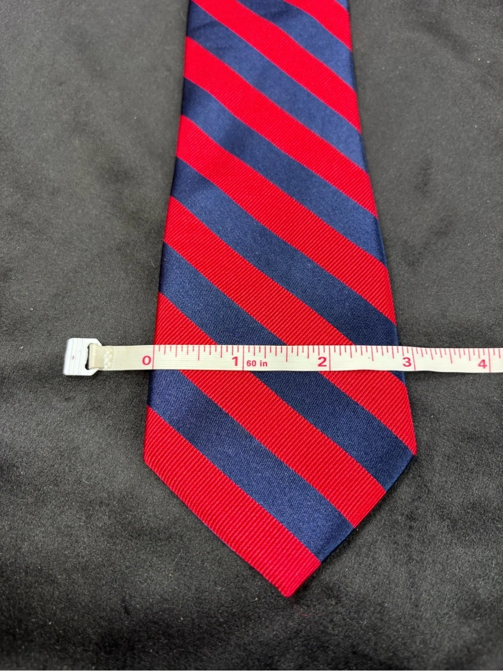 J. Khaki Men’s Silk Stripe Tie – Red & Navy Classic Prep Necktie
